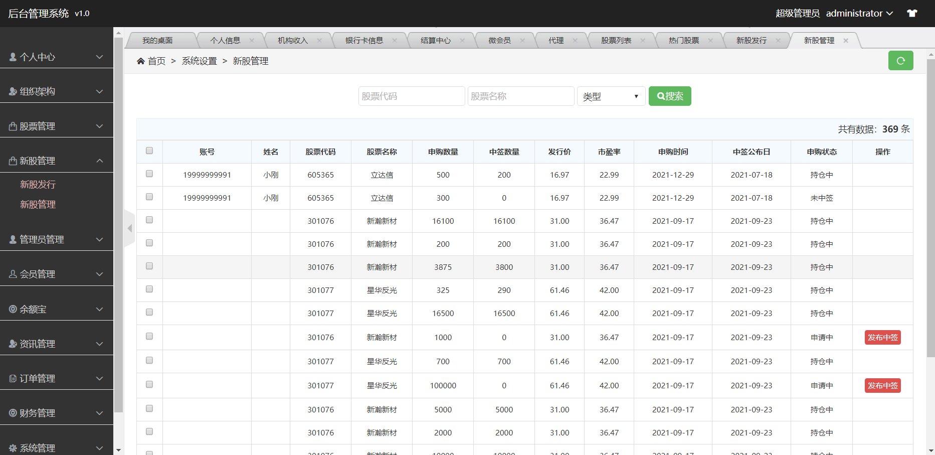 全新股票php版本纯源码，采用tp框架，带打新功能，功能完善，可随意二开，绝对的运营版本